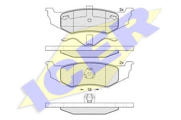 Комплект тормозных колодок, дисковый тормоз