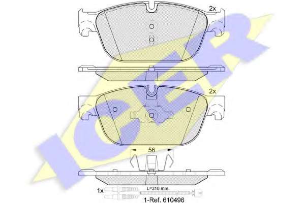 Комплект тормозных колодок, дисковый тормоз