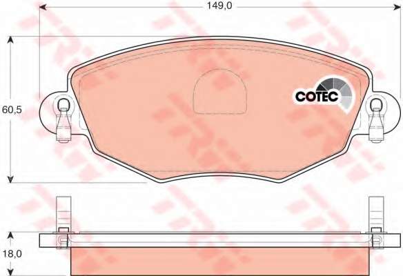 Комплект тормозных колодок, дисковый тормоз