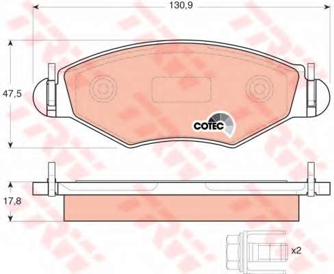 Гальмівні колодки дискові перед. Peugeot 206,306 1.1-1.9 93-