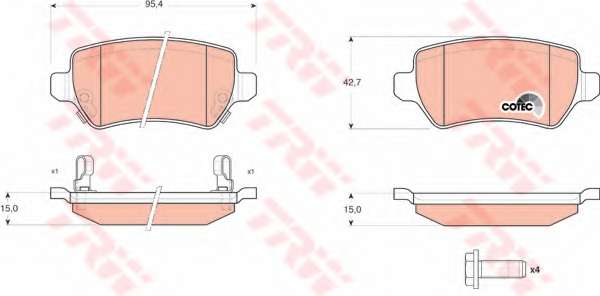 Комплект тормозных колодок, дисковый тормоз