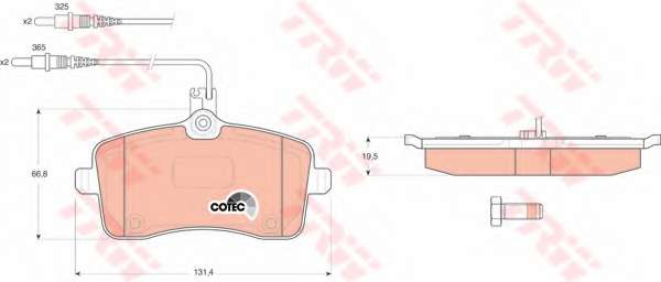 Комплект тормозных колодок, дисковый тормоз