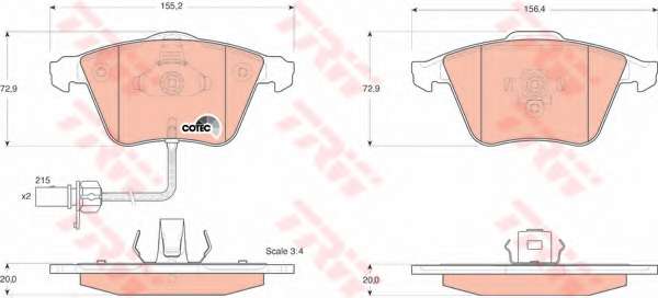 Комплект тормозных колодок, дисковый тормоз