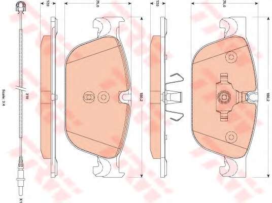 Комплект тормозных колодок, дисковый тормоз