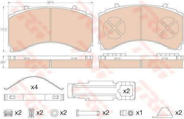 Комплект тормозных колодок, дисковый тормоз