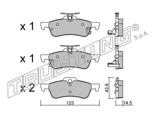 Комплект тормозных колодок, дисковый тормоз