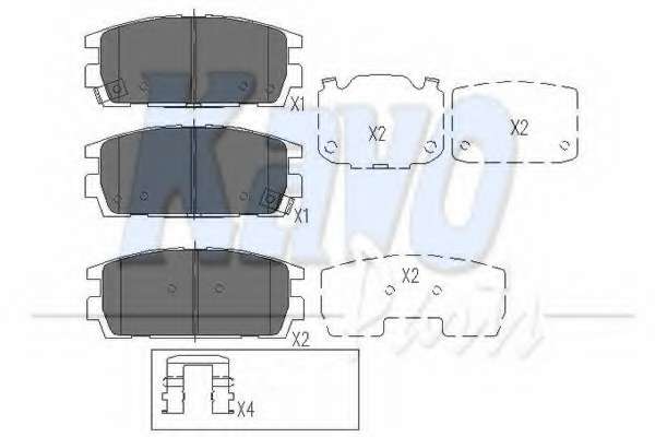 Колодки тормозные (задние) Hyundai Terracan 01-06