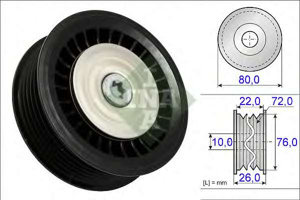 Ролик генератора MB Citan 1.5 CDI 12-/Renault Kangoo 1.5 dCi 08- (паразитный) (81x26)