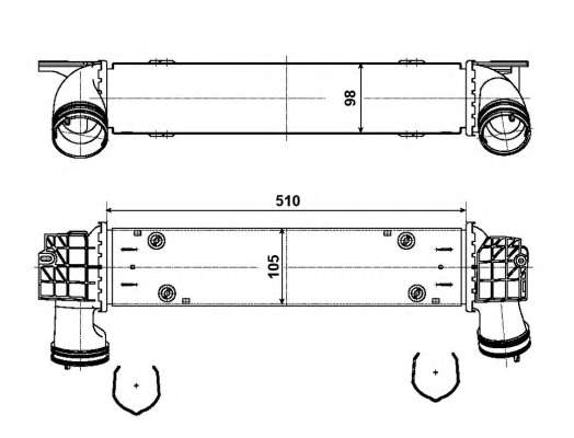 Радиатор интеркулера BMW 1 (E81/E82/E87/E88)/3 (E90-E93)/X1 (E84) 2.0D N47 04-15