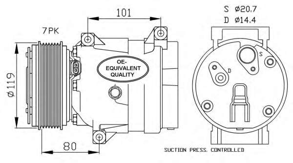 Компрессор кондиционера Renault Master II/Trafic II/Megane 1.9-2.5dCi 00-