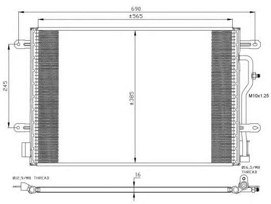 Радиатор кондиционера Audi A4/A6 00-05