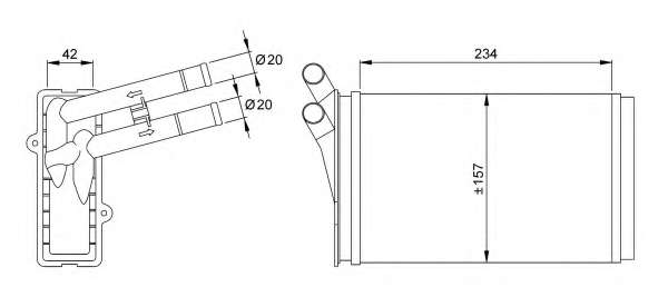 Радiатор пічки Audi 8/A4 Passat 96-