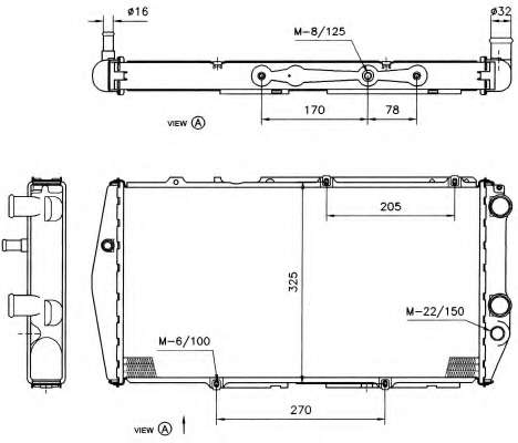 Радиатор охлаждения Audi 100/200 1.6-2.3 76-90