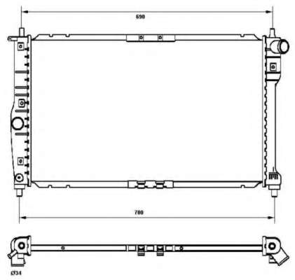 Радиатор охлаждения Daewoo Lanos 1.4-1.6 97- (380x633x16)