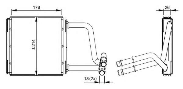 Радіатор опалювання салона DB E (W211) 1.8-6.2 03.02-12.10