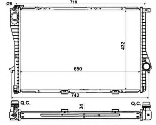 Радиатор охлаждения BMW 5 (E39) 2.0i/7 (E38) 3.5i