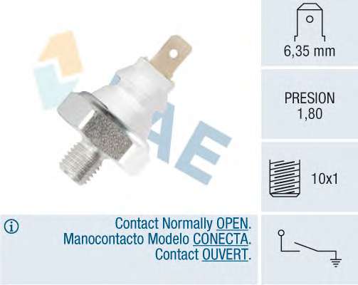 Датчик давления масла VW Caddy II 1.6 95-97 (1.8 bar) (белый)