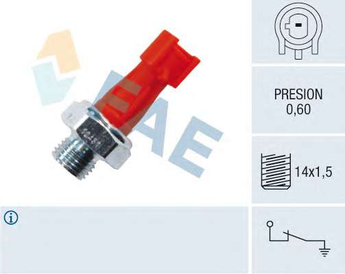 Датчик давления масла Cirtoen Jumper/Peugeot Boxer 3.0HDi 06- (M14x1.5) (красный) 