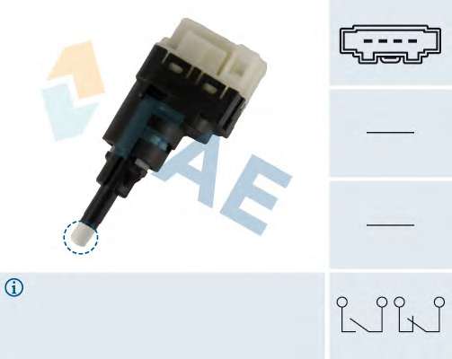 Датчик педали тормоза VW Caddy III 1.4-2.0TDi 04- (4 конт.)