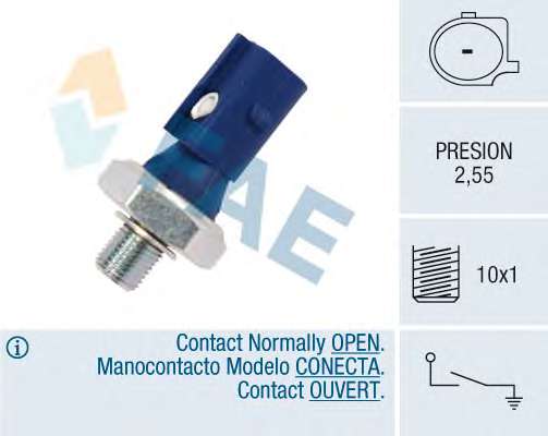 Датчик давления масла VW Golf VI/Seat Leon 2.0TFSi/GTi 07-13 (2.55 bar)