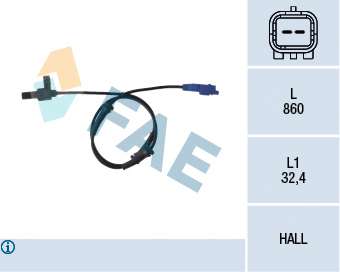 Датчик, частота вращения колеса