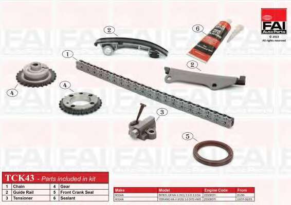 К-кт ланцюга ГРМ(з шестернями) Nissan Patrol/Terrano 3.0DTi 2000-/Opel Movano/Renault Master 3.0Dci 2003-