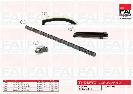 К-кт ланцюга ГРМ (без шестерні) Smart 0.6 City-Coupe 98-04/Cabrio 00-04/ Crossblade 06.02-