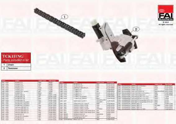 К-кт ланцюга ГРМ (без ущільнень) (058109229B+058109088K) Audi A3 1.8 96-/A4 1.8 95-/VW Passat 1.8 97-/VW Bora 1.8 99-