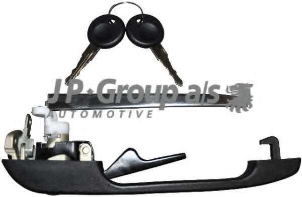 Ручка открывания двери Audi 80 (B2) '78-86 передн. левая+замок, черн/хром