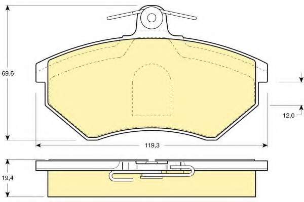 Комплект тормозных колодок, дисковый тормоз