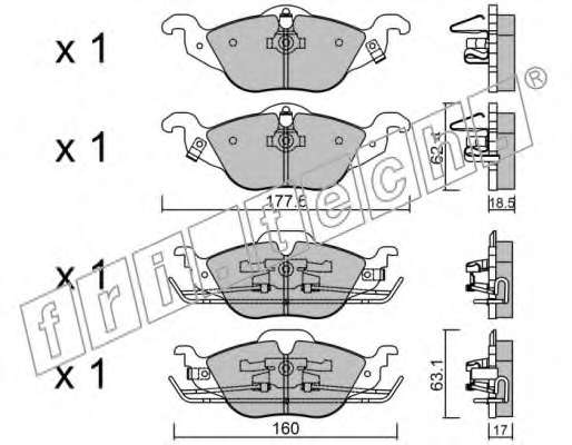 Комплект тормозных колодок, дисковый тормоз