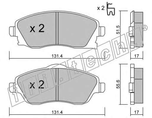 Комплект тормозных колодок, дисковый тормоз