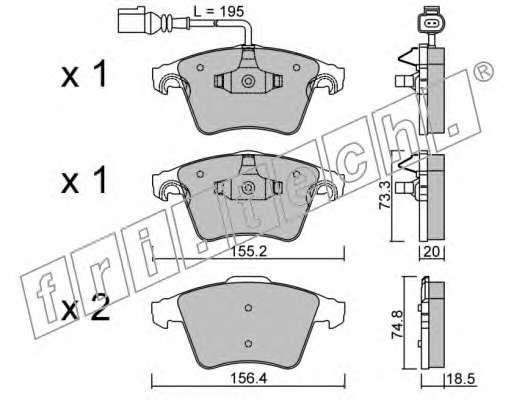 Комплект тормозных колодок, дисковый тормоз