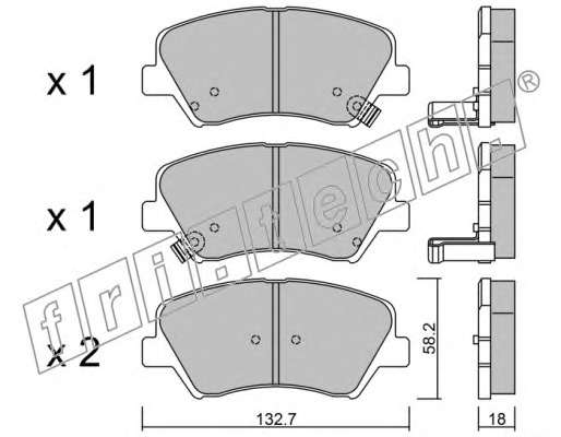 Комплект тормозных колодок, дисковый тормоз