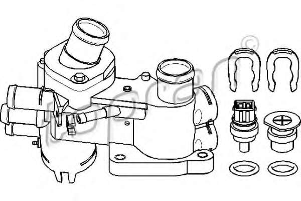 Патрубок(корпус термостата) VW Golf III 1,4, 1.6/ Skoda Octa