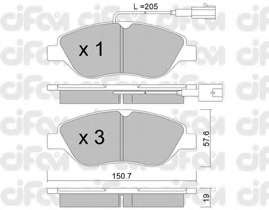 Комплект тормозных колодок, дисковый тормоз
