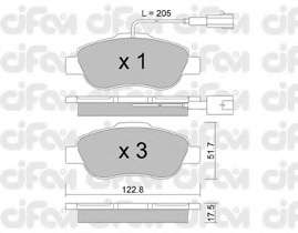 Комплект тормозных колодок, дисковый тормоз