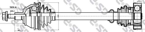 Полуось VW T4 90-03 (L) (38x527)