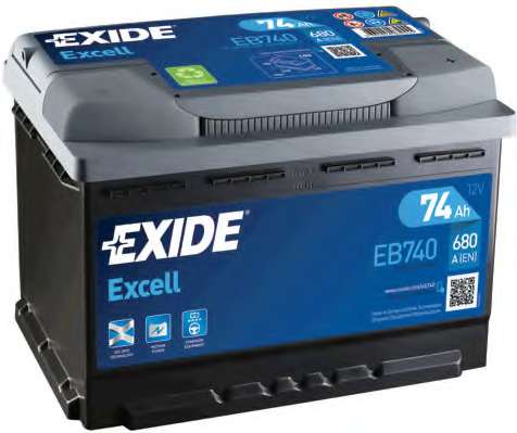 Аккумулятор 74Ah-12v Exide EXCELL(278х175х190),R,EN680