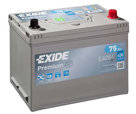 Аккумулятор 75Ah-12v Exide PREMIUM (267х172х220),R,EN630