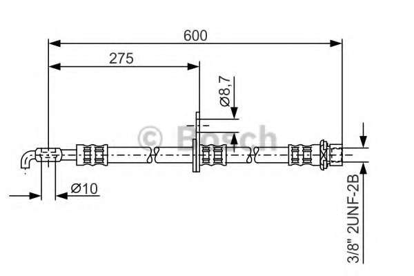 Шланг тормозной (передний) (L) Toyota Avensis/Corolla 1.4-2.4D 01-08 (L=581mm)
