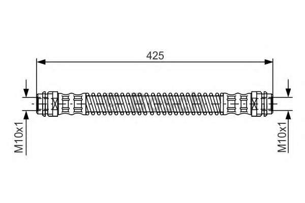 Шланг тормозной (задний) VW Touareg 2.5-3.0TDI 02- (400mm)