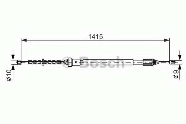Трос ручника (задний) (R) Renault Clio II 98- (1415mm)
