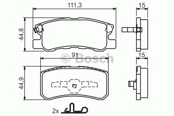 Гальмівнi колодки дисковi зад. Mitsubishi Pajero 00-