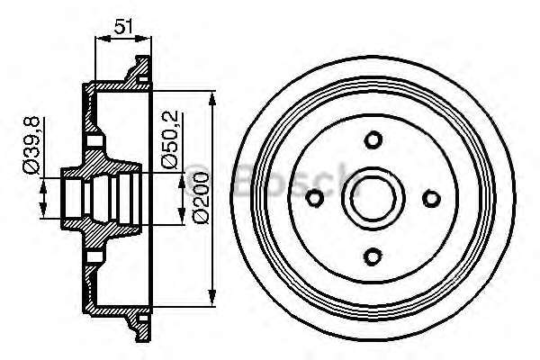 Барабан тормозной (задний) Audi 80/90/Coupe 80-91 (108x52)