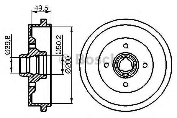Барабан тормозной (задний) Audi 80 -88 /VW Caddy II 96-00 (200x40)