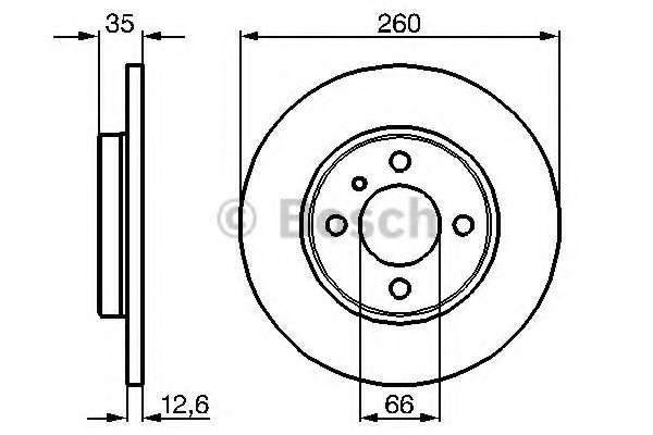 Диск тормозной (передний) BMW 3 (E30) -91 M10/M40 (260x12.6)
