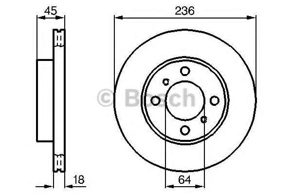 Диск тормозной (передний) Mitsubishi Colt 91-05/Lancer 1.3-2.0 90-07 (236x18)