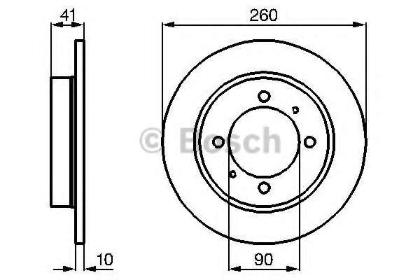 Диск тормозной (задний) Mitsubishi Carisma/Space Star/Volvo S40/V40 95-06 (260x10) (с покрытием)