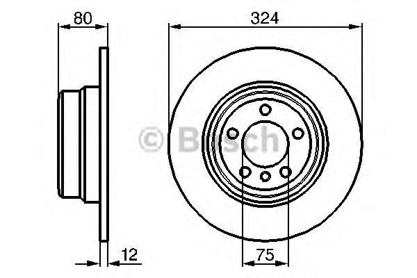 Диск тормозной (задний) BMW X5 (E53) 3.0-4.4i 00-06 (323.8x12) M54/M57/M62